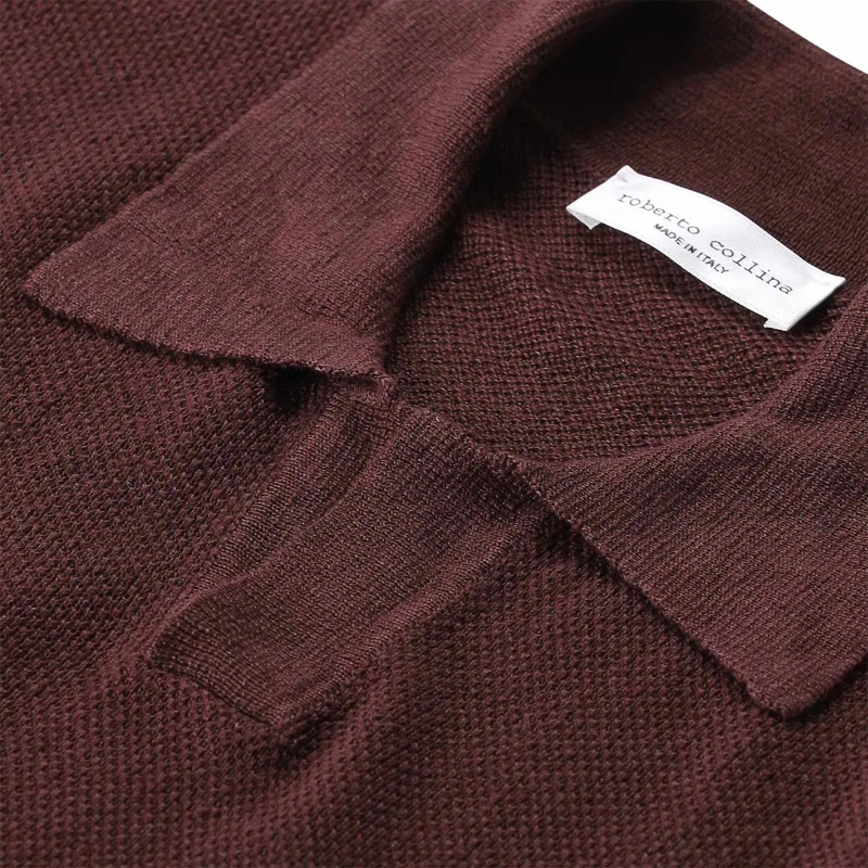 Roberto Collina Polo Poloshirt aus Leinen blau(Image 6)