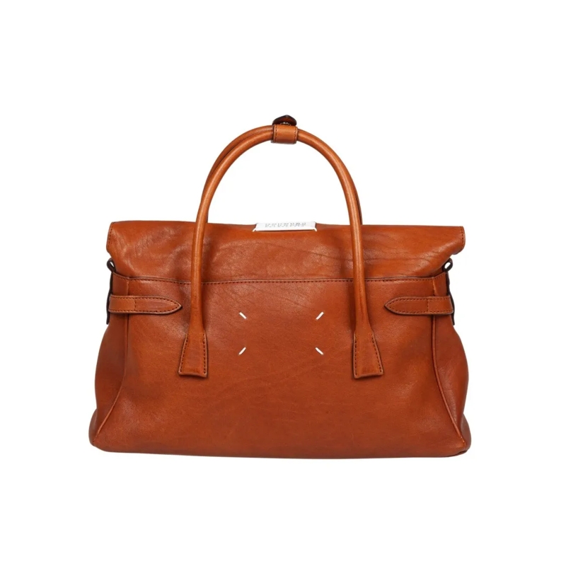 Maison Margiela Tote 5Ac Handbag In Vintage Cognac Leather Red