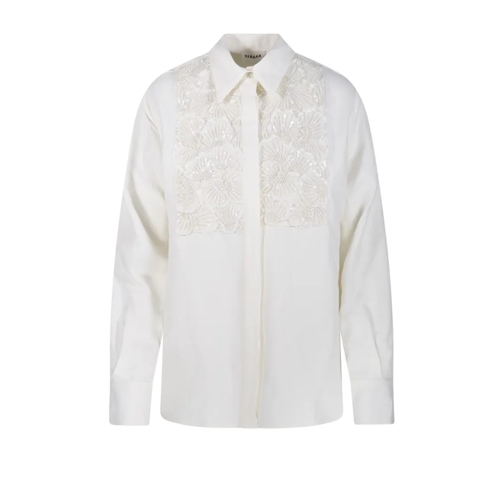 P.A.R.O.S.H. Hemden Floral Embroidered White Shirt With Sequins White