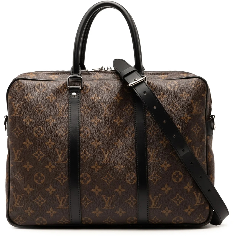 Louis Vuitton Tote Monogram Macassar Porte Documents Voyage braun