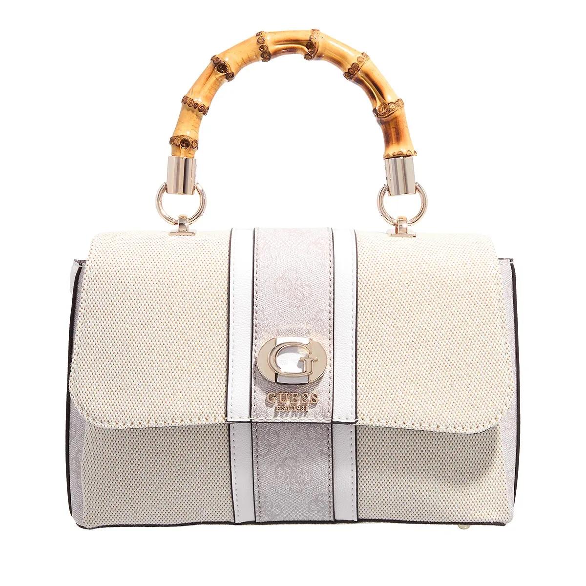 Guess Satchel Bag - Kerima Bamboo Top Handle Flap - Gr. unisize - in Creme - für Damen