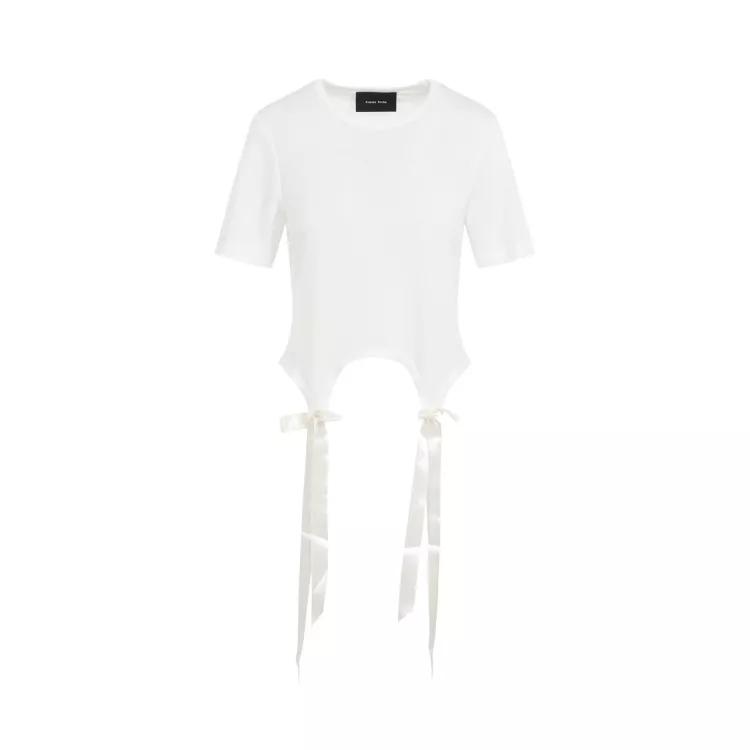 Simone Rocha - Easy T-Shirt Bow Tails - Größe M - white