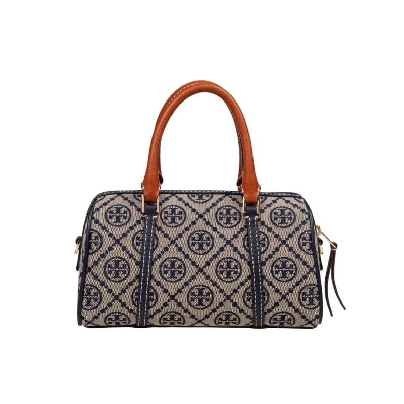 Tory Burch Crossbody Bag Monogram Bucket In Printed Cotton Monogram Blue Neutrals