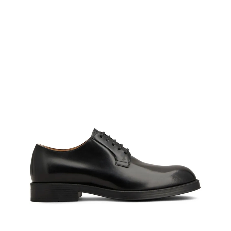 Tod's Veterschoenen Low Black Calfskin Lace-Up Shoes Black
