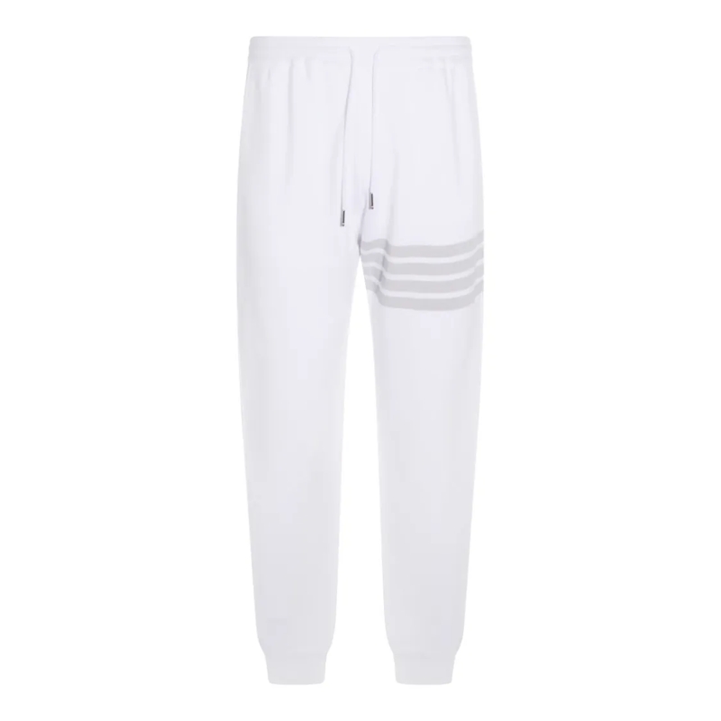 Thom Browne joggingbroek Casual Trousers With Subtle Horizontal Stripes White