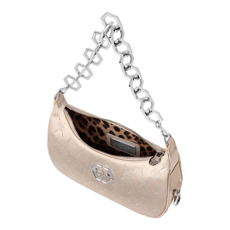 Philipp Plein Schultertasche Schultertasche Monogram Mit Schmucksteinen beige(Image 4)