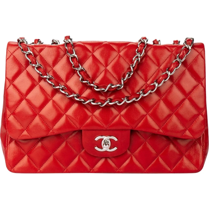 Chanel Sac à bandoulière Chanel Quilted Lambskin Palladium Jumbo Single Fla mehrfarbig