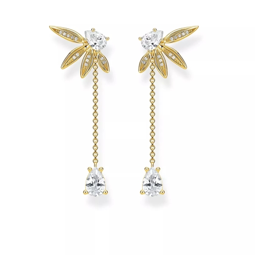 Thomas Sabo Earring Leaves With Chain Gold Drop Earring