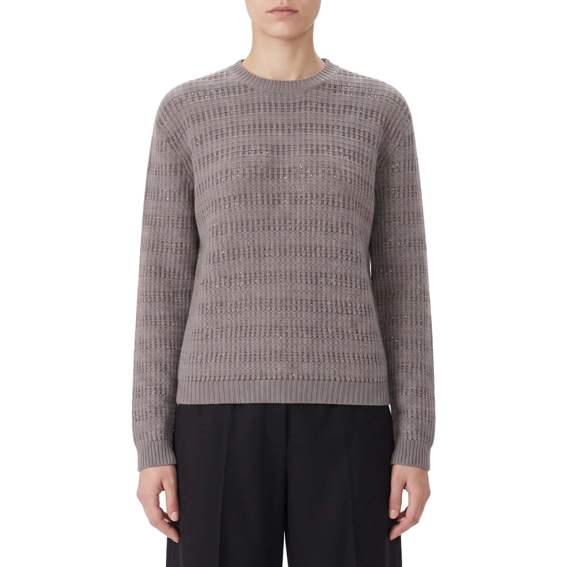 Fabiana Filippi Pullover Pullover aus Wolle-Alpaka-Mix grau(Image 2)