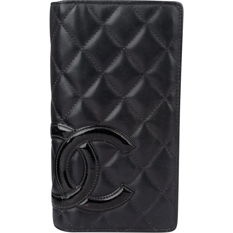 Chanel Geldbörse Chanel Quilted Lambskin Cambon CC Wallet schwarz