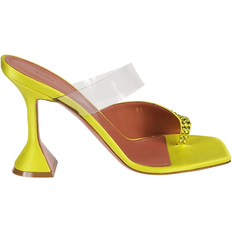 Amina Muaddi Sandalen Sandals Yellow gelb