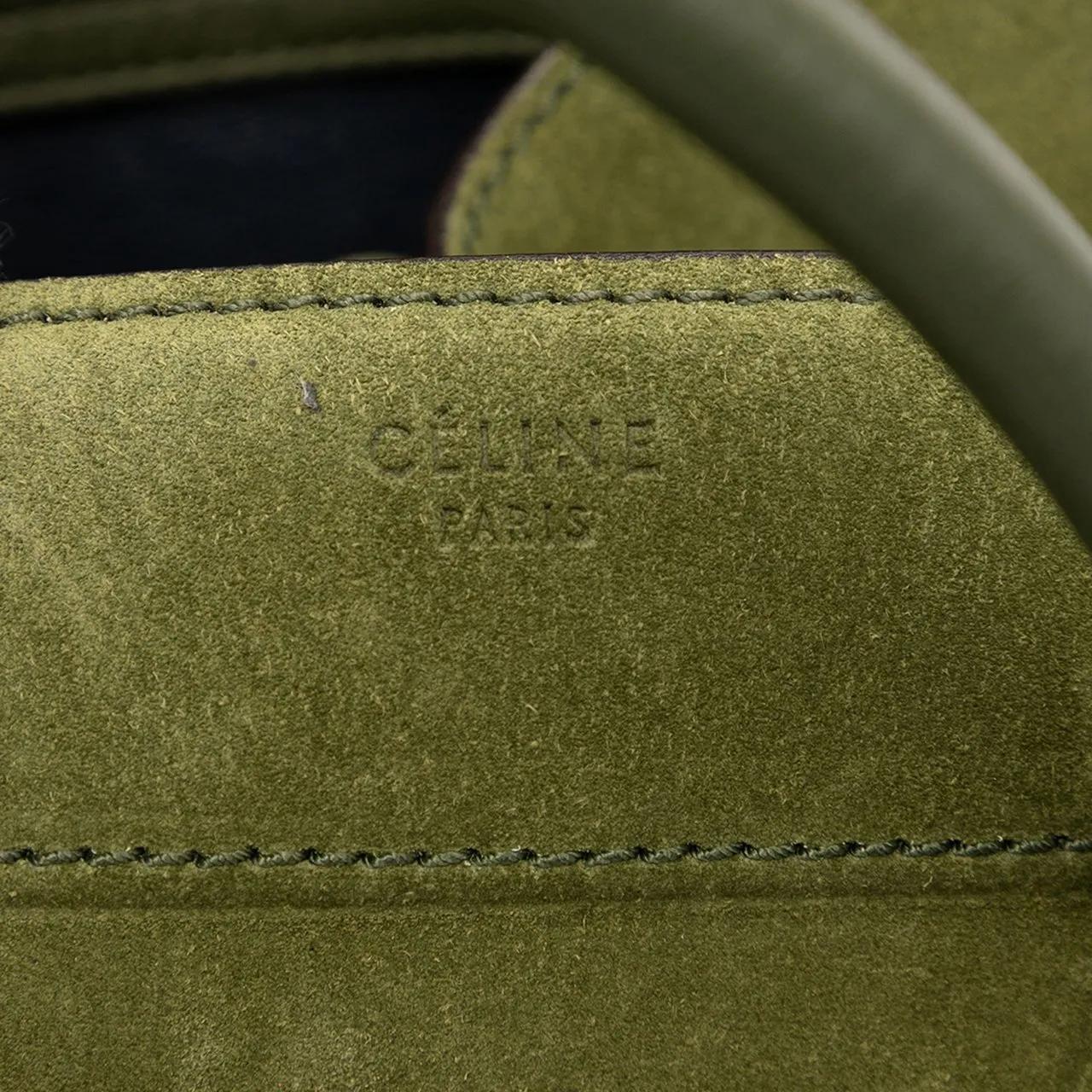 Thumbnail - Celine Shopper - Medium Suede Phantom Luggage Tote - Gr. unisize - in Grün - für Damen