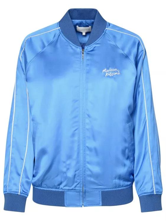 Maison Kitsune - %27Teddy%27 Light Blue Viscose Jacket - Größe L - blue