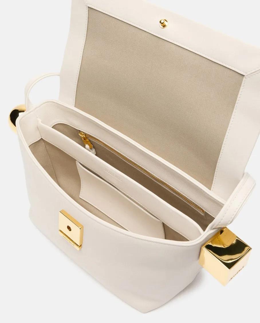 Jacquemus Stijlvolle leren schoudertas met metalen details Beige Dames