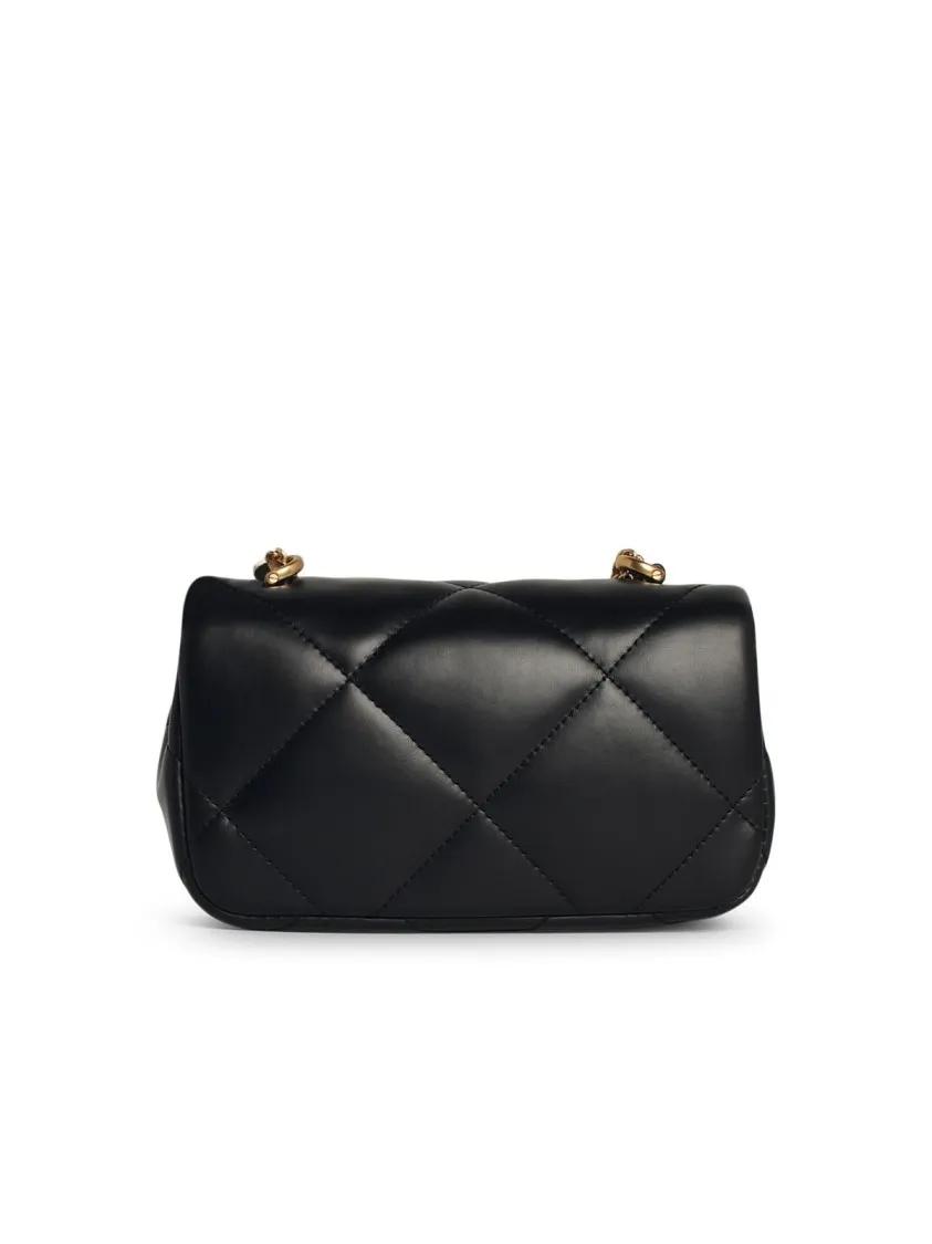 TORY BURCH Shoppers Kira' Small Black Leather Crossbody Bag in zwart