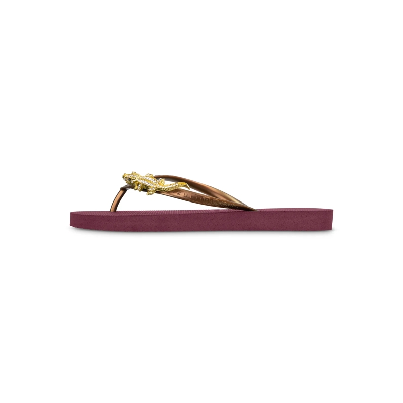 UZURII Flip Flops Zehentrenner Gold Crocodile Switch ruby(Image 2)