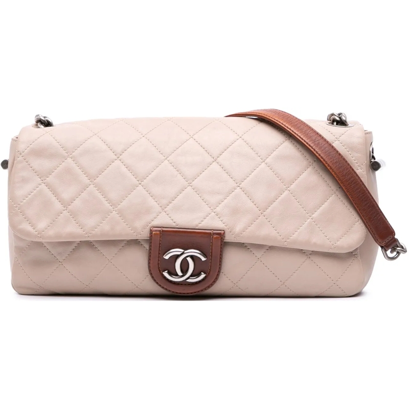 Chanel Sac à bandoulière Large Quilted Lambskin Country Chic Flap braun