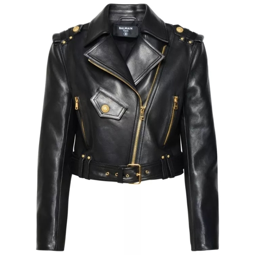 Balmain Leather Jacket Black 