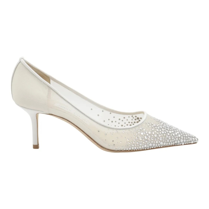 Jimmy Choo Escarpins Pointed-Toe Pump With Mid-Height Stiletto White