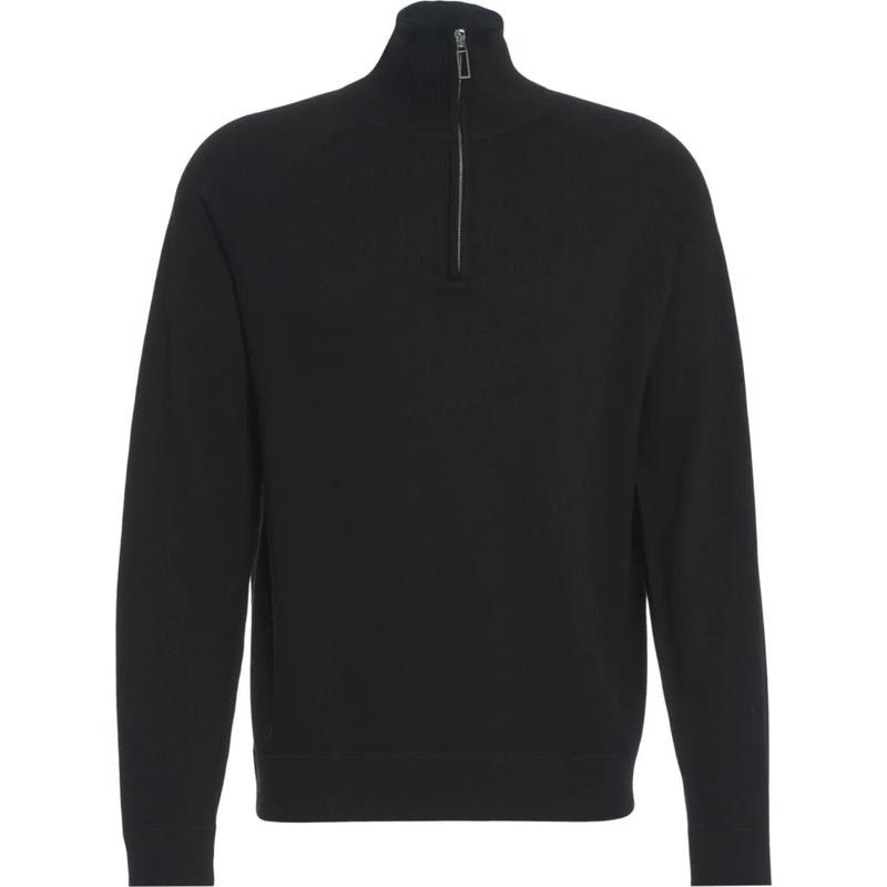 Paolo Pecora  Mock neck sweater with zipper schwarz
