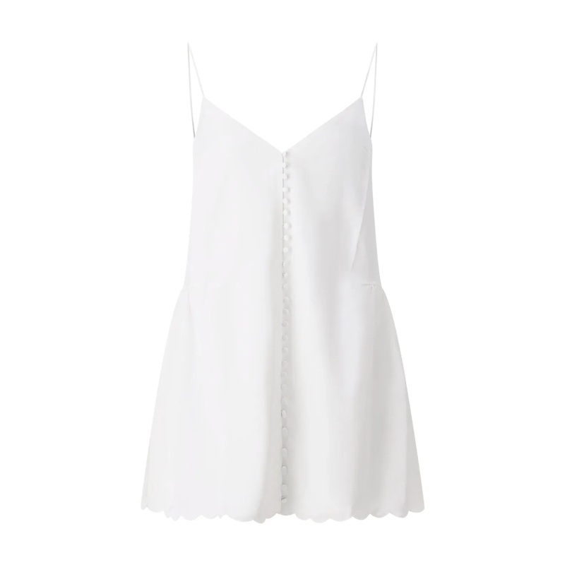 Rotate Minikleid Mini-Kleid mit Spaghetti-Trägern weiß