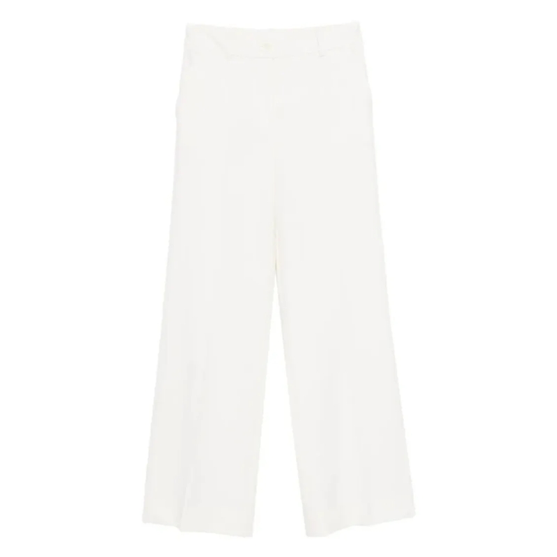 P.A.R.O.S.H.  High-Waisted Wide-Leg Trousers With Tailored Fit White