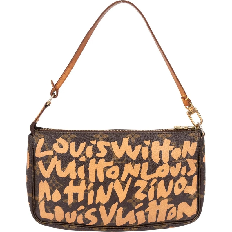 Louis Vuitton Schultertasche Louis Vuitton Limited Graffiti Pochette Accessoire braun