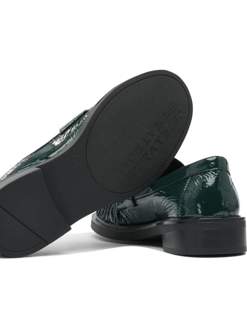 Thumbnail - Glossy Textured Green Loafers - Gr. 37 (EU) - in Schwarz