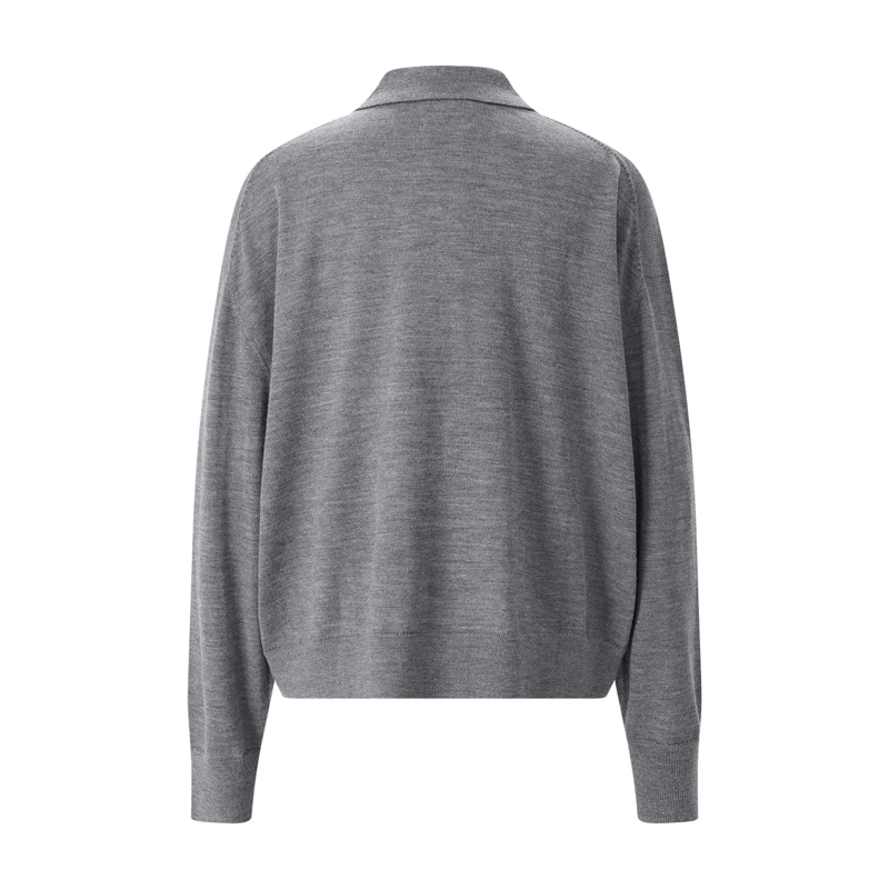 Anine Bing Polo Pullover Lee aus Merinowolle & Kaschmir grau(Image 2)