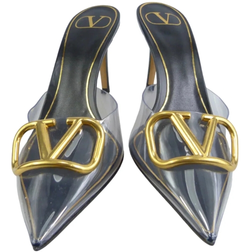 Valentino Garavani Escarpin Decollet\u00E9 Trasparente con Logo Dorato schwarz (Image 11)