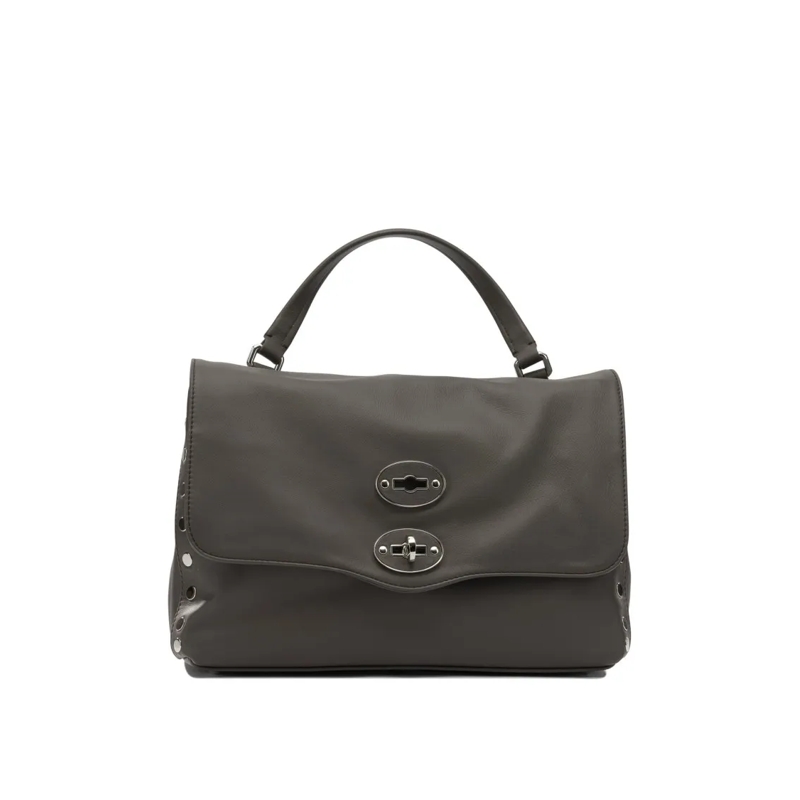 Zanellato Sac à bandoulière Structured Leather Handbag With Dual Turn-Locks Brown