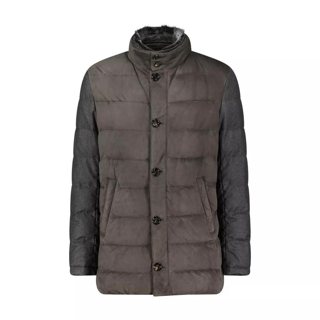 Gimo%27s - Lederjacke im Materialmix - Größe 48 - gray