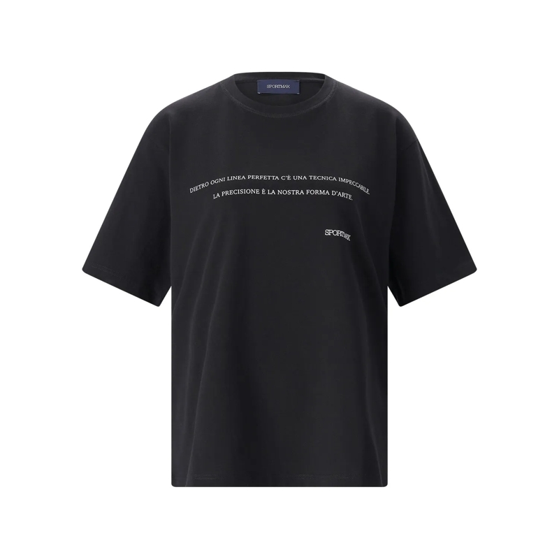 Sportmax T-shirt Crewneck T-Shirt With Chest Print White(Image 7)