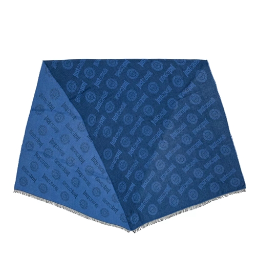Just Cavalli Pashmina Logo Jacquard Scarf Blue Depths Leichter Schal