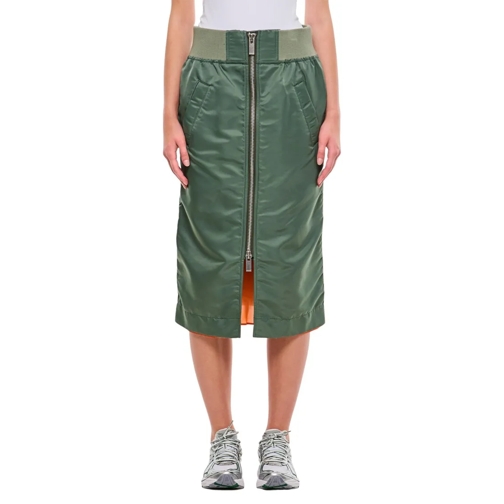 Sacai Midi-Röcke Nylon Twill Skirt Green