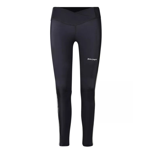 Palm Angels Logo Leggings With Striped Details To The Side Black Leggings