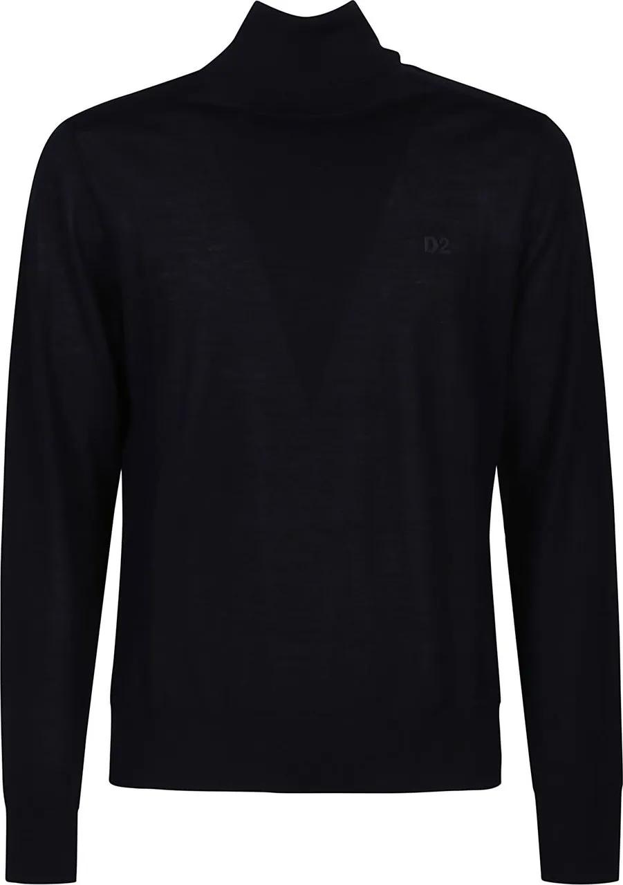Thumbnail - Dsquared2 - Turtle Neck Sweater Blue - Größe M - blue