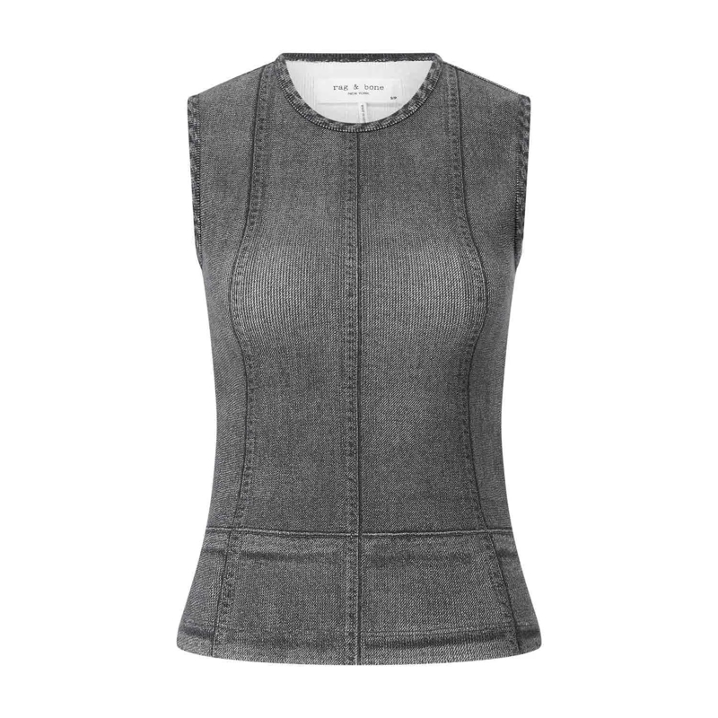 Rag & Bone Top Top Miramar in Denim-Optik Dunkelgrau