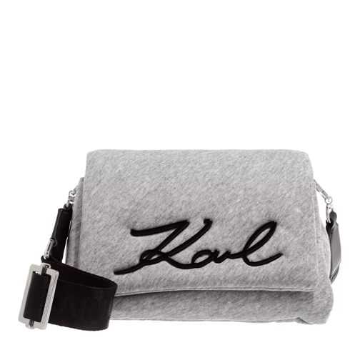 Karl Lagerfeld Signature Soft Sm Jersey Shoulder Bag Grey Crossbody Bag