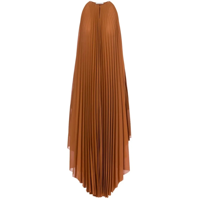 Philosophy Di Lorenzo Serafini  Classic Neutrals Dress With Tailored Fit And Minim Brown