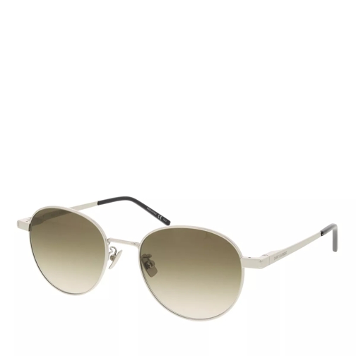 Saint Laurent SL 533-014 53 Unisex Metal Silver-Green Sunglasses