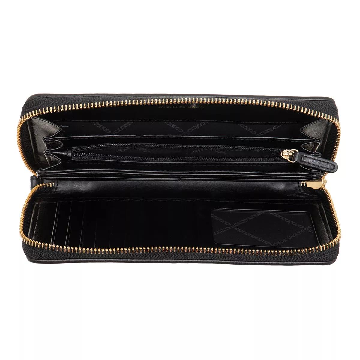 Michael kors black zip around deals wallet