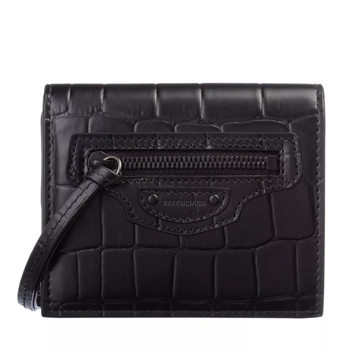 Balenciaga Neo Classic Flap Coin And Card Case Leather Black Portemonnaie mit Überschlag