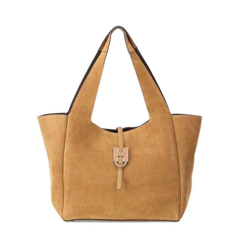 Hogan Crossbody Bag Shopper Trend aus Veloursleder braun