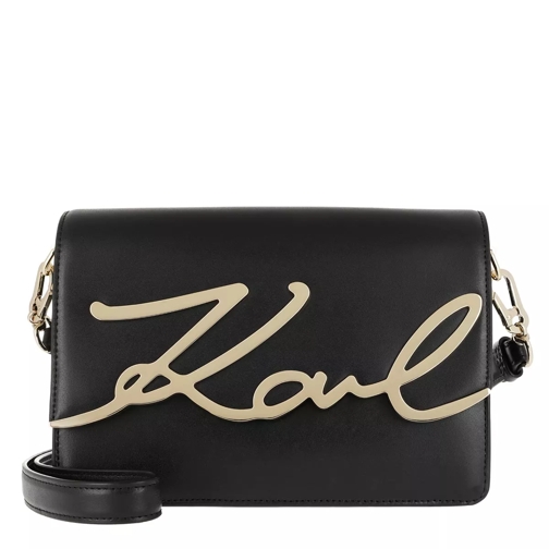 Karl Lagerfeld Signature Shoulderbag Black/Gold Borsetta a tracolla