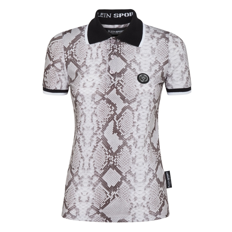 Plein Sport Top Poloshirt Python grau