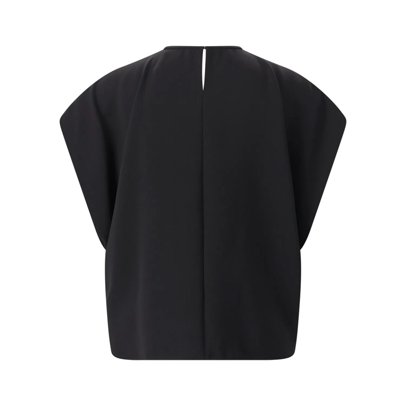 Max Mara Bluse Bluse mit Raffung schwarz(Image 2)