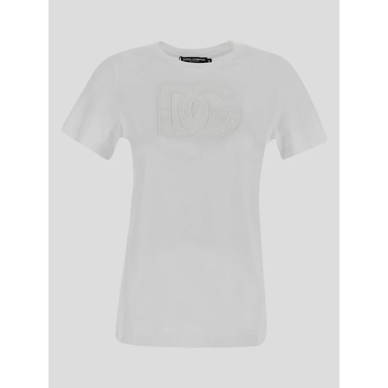 Dolce&Gabbana  Logo Patch T-Shirt In Cotton White