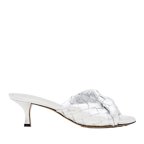 Bottega Veneta Sandale Mule Blink Intreccio Silver