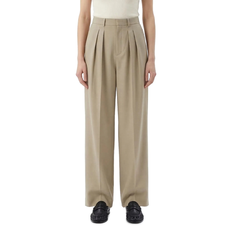 Saint Laurent Freizeithose Weite Hose aus Wolle und Seide braun(Image 2)